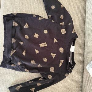 Zara Black BabyBoy Sweatshirt with Metallic Gold Accent